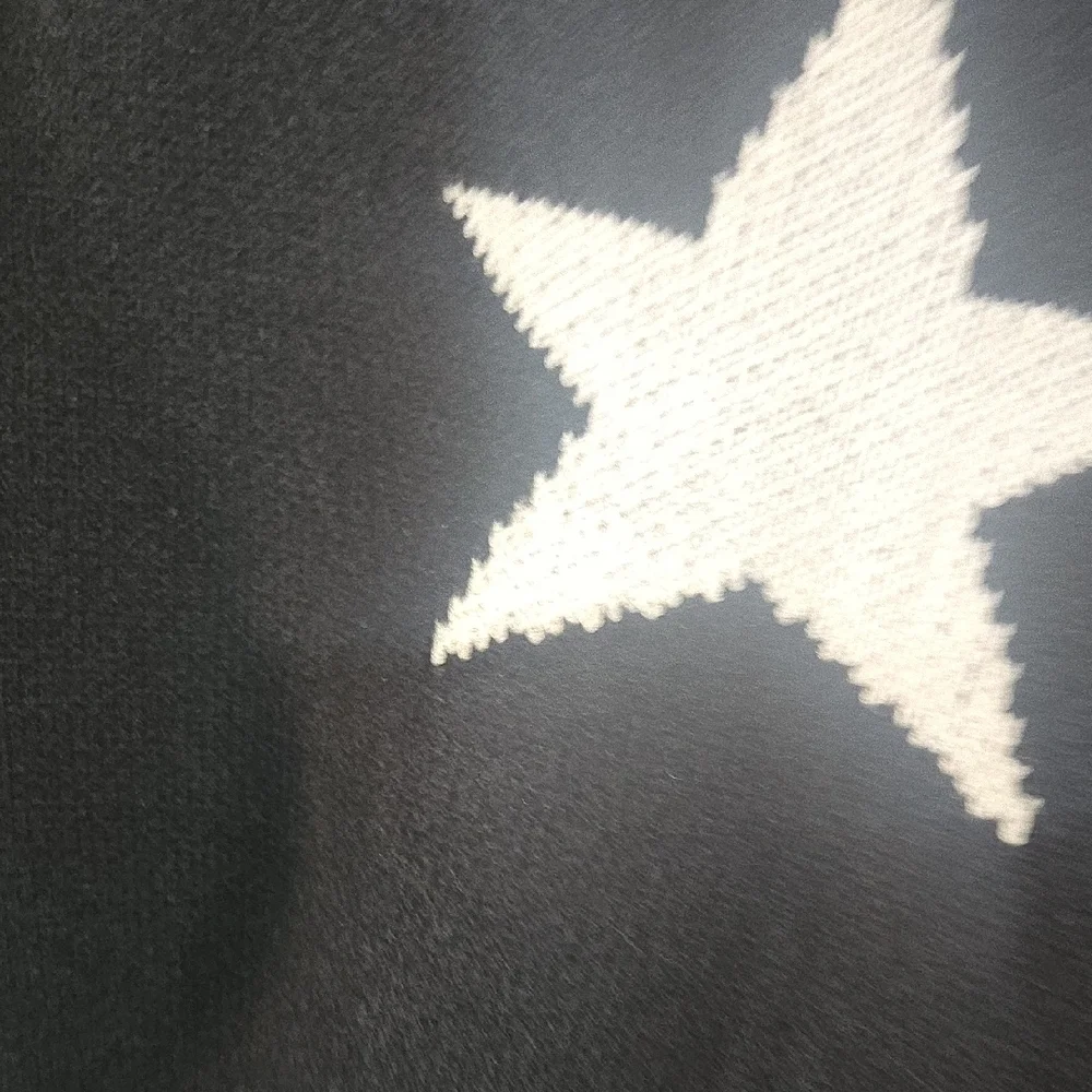 White Birch Black Sweater with White Star Pattern - Picture 4 of 5